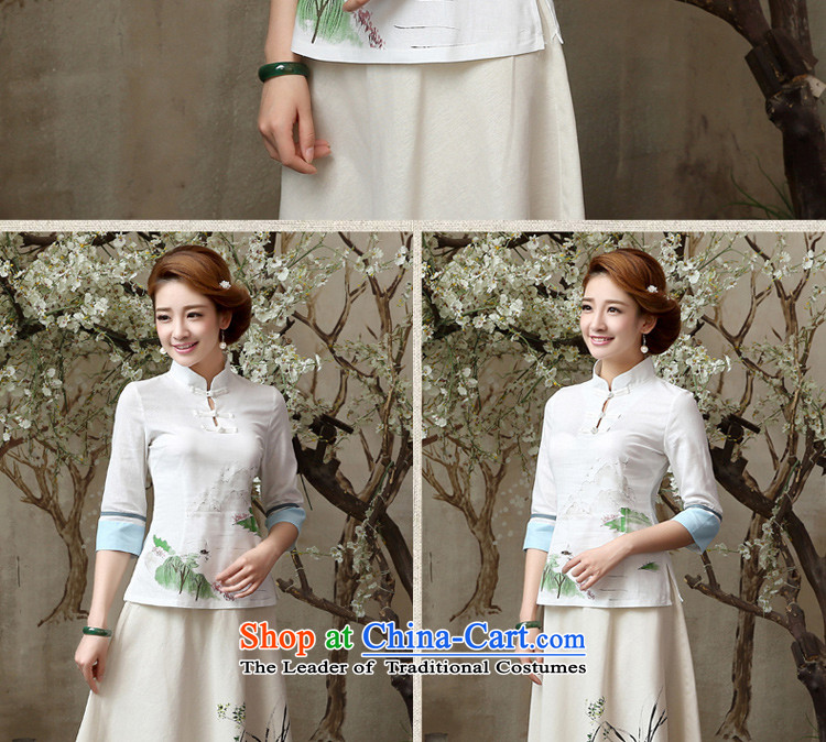 Qipao skirt shirt 2015 New Fall/Winter Collections of nostalgia for the improvement of the day-to-day fashion, long cotton linen dresses in cuff A0060 sleeved shirt + skirts, XL-waist 86cm photo, prices, brand platters! The elections are supplied in the national character of distribution, so action, buy now enjoy more preferential! As soon as possible.