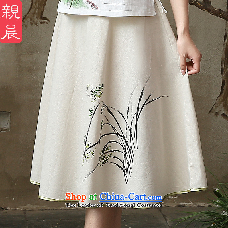 Qipao skirt shirt 2015 New Fall/Winter Collections of nostalgia for the improvement of the day-to-day fashion, long cotton linen dresses in cuff A0060 sleeved shirt + skirts, XL-waist 86cm, pro-am , , , shopping on the Internet