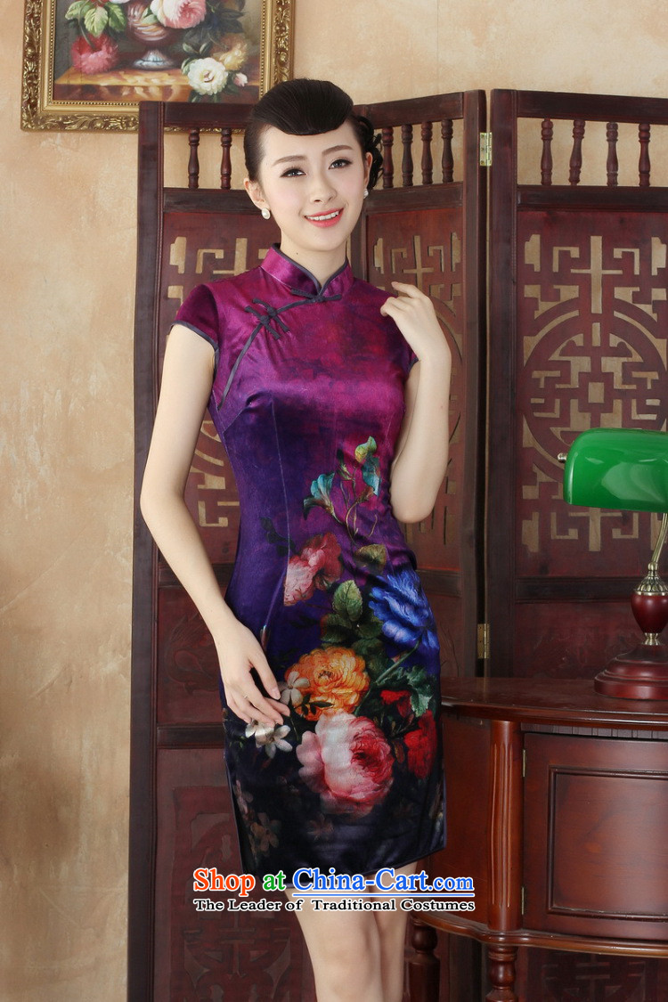 Dan smoke everyday cheongsam dress summer new Chinese improved hand-painted silk cheongsam stylish beauty Kim short qipao figure color L picture, prices, brand platters! The elections are supplied in the national character of distribution, so action, buy now enjoy more preferential! As soon as possible.