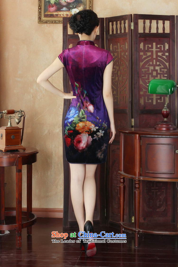 Dan smoke everyday cheongsam dress summer new Chinese improved hand-painted silk cheongsam stylish beauty Kim short qipao figure color L picture, prices, brand platters! The elections are supplied in the national character of distribution, so action, buy now enjoy more preferential! As soon as possible.
