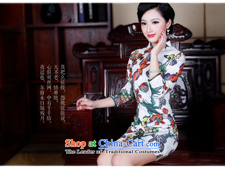 After a day of Wind China wind in 2015 Stamp cuff cheongsam dress Stylish retro spring female qipao 5203 suit L picture, prices, brand platters! The elections are supplied in the national character of distribution, so action, buy now enjoy more preferential! As soon as possible.