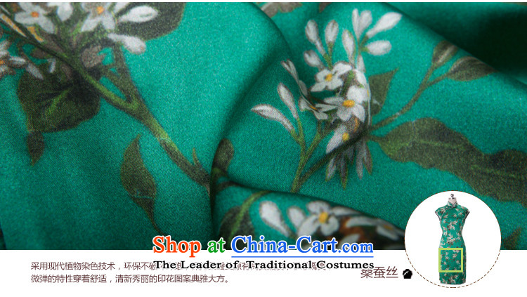 A Pinwheel Without Wind spend the summer escape silk cheongsam dress improved stylish short spring and summer 2015 new sexy cheongsam dress green S picture, prices, brand platters! The elections are supplied in the national character of distribution, so action, buy now enjoy more preferential! As soon as possible.