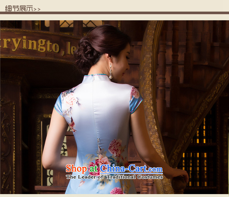 Bong-migratory 7475 following a new summer 2015, Peony, Heavyweight Silk Cheongsam retro temperament herbs extract qipao DQ1546 Sau San light blue XXL picture, prices, brand platters! The elections are supplied in the national character of distribution, so action, buy now enjoy more preferential! As soon as possible.