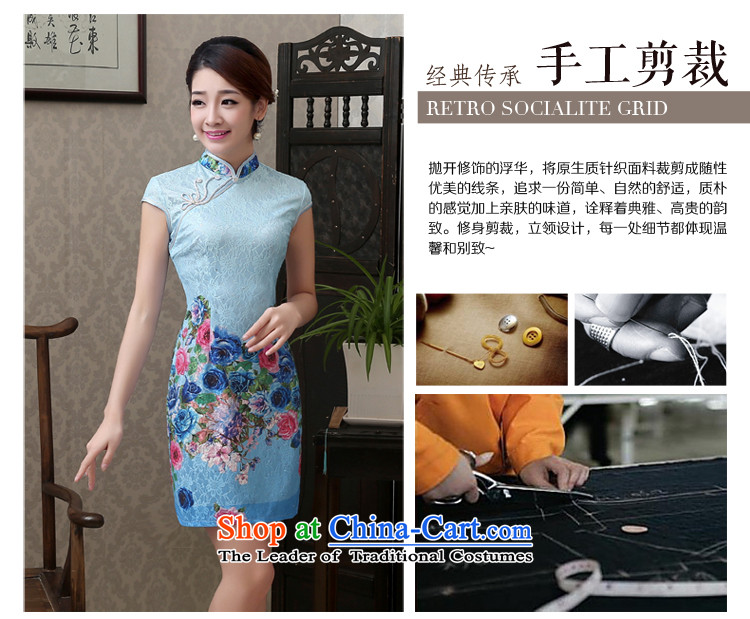 Taylor Martin Taylor Martin 2015 ice blue stamp composite lace short qipao summer retro improved cheongsam dress elegance Sau San Ice Blue XL Photo, prices, brand platters! The elections are supplied in the national character of distribution, so action, buy now enjoy more preferential! As soon as possible.