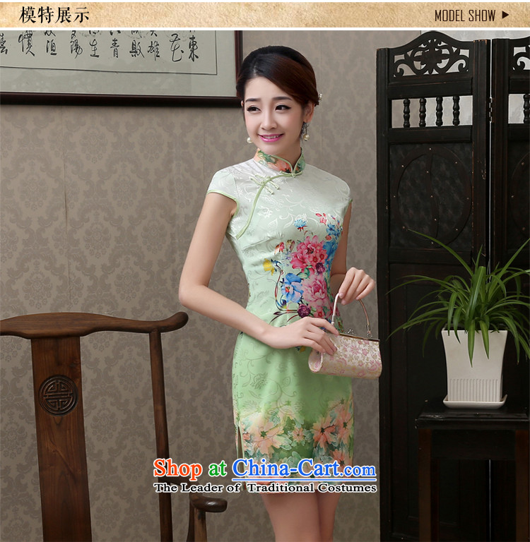 The spring and summer of 2015, Martin Taylor new ice green stamp then qipao short-sleeved improved stylish cheongsam dress small fresh Sau San temperament green S picture, prices, brand platters! The elections are supplied in the national character of distribution, so action, buy now enjoy more preferential! As soon as possible.