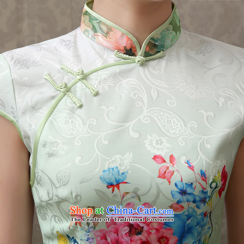 The spring and summer of 2015, Martin Taylor new ice green stamp then qipao short-sleeved improved stylish cheongsam dress small fresh Sau San temperament green , Martin (TAILEMARTIN Taylor) , , , shopping on the Internet