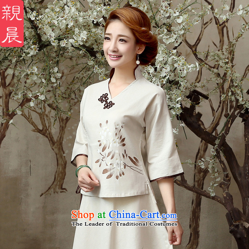At 2015 new pro-summer and fall inside the reconstructed in the ordinary course of improved cotton linen, Ms. long skirt shirt shirt + cheongsam dress , L, pro-am , , , shopping on the Internet