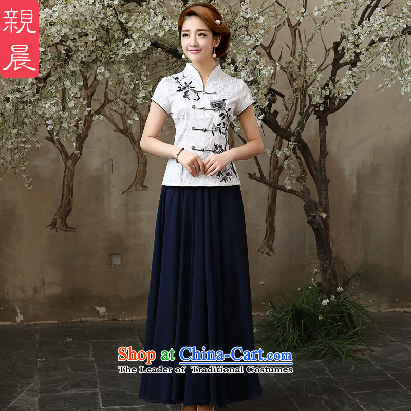 The pro-am 2015 daily new summer retro ethnic two kits improved stylish cotton linen clothes shirt , female qipao pro-am , , , shopping on the Internet