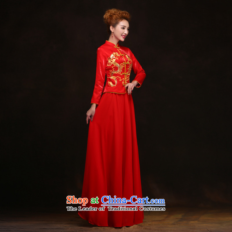 The Syrian-soo wo service hour Red Chinese qipao gown of nostalgia for the bridal dresses wedding longfeng bows to use the new 2015 Autumn bows to the shirt , red qipao time Syrian shopping on the Internet has been pressed.