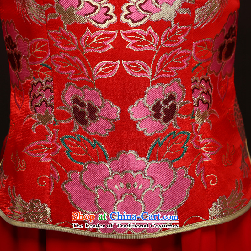 Miss Cyd Wo Service Time Syrian brides red Chinese qipao gown of nostalgia for the bridal dresses and Phoenix use red bows S time Syrian shopping on the Internet has been pressed.