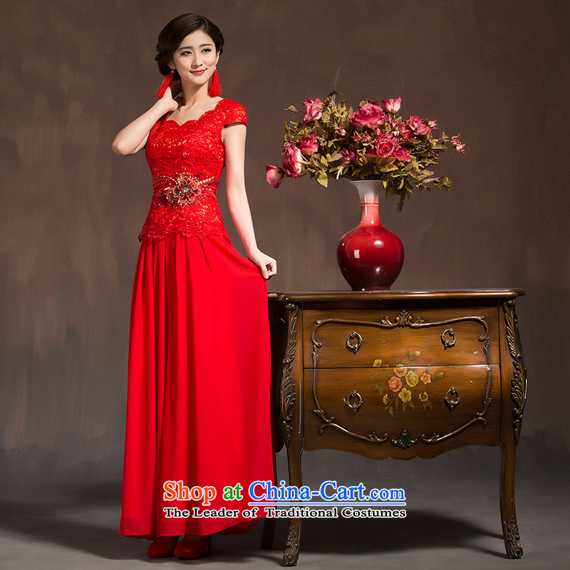 However Service Bridal Fashion Winter 2015 Spring New Red qipao gown short skirts marriage) Improved Chinese long red XL, Yue the Marriage Code Arts , , , shopping on the Internet