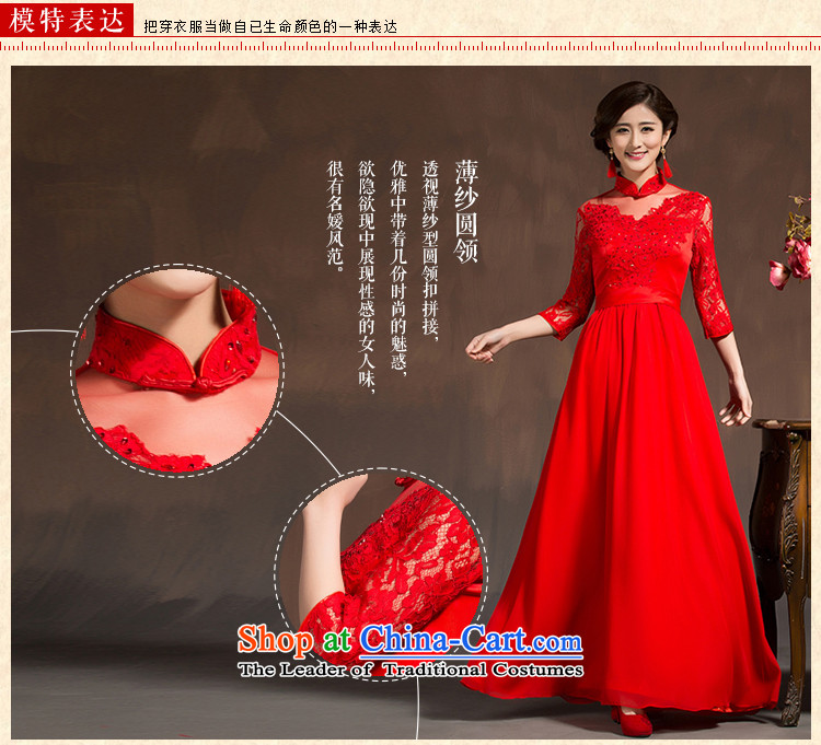 Red married women serving bows dress in spring and summer 2015 new long-sleeved Qipao Length of Sau San dresses female red L code picture, prices, brand platters! The elections are supplied in the national character of distribution, so action, buy now enjoy more preferential! As soon as possible.
