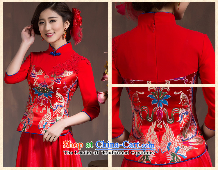2015 Spring Summer China wind bows Service Bridal wedding dress retro embroidery long cheongsam red female RED M code picture, prices, brand platters! The elections are supplied in the national character of distribution, so action, buy now enjoy more preferential! As soon as possible.