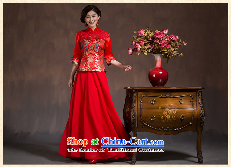 2015 Spring, bridal dresses long-sleeved red retro bows service Chinese Long Sau San Wedding Dress Code Red XL Photo, prices, brand platters! The elections are supplied in the national character of distribution, so action, buy now enjoy more preferential! As soon as possible.