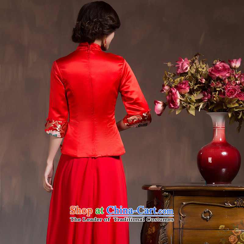 2015 Spring, bridal dresses long-sleeved red retro bows service Chinese Long Sau San wedding dress code, Hyatt Regency Red XL marry the Arts , , , shopping on the Internet