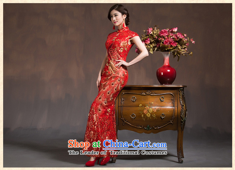 Toasting champagne served long marriage QIPAO) to align the Phoenix short-sleeved retro crowsfoot bride qipao Sau San 2015 New Red M code picture, prices, brand platters! The elections are supplied in the national character of distribution, so action, buy now enjoy more preferential! As soon as possible.