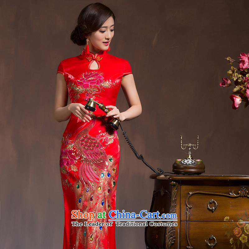 Marriages qipao new 2015 wedding dresses red long bows to the skirt of nostalgia for the improvement of the spring , the Hyatt Regency Red S the married arts , , , shopping on the Internet