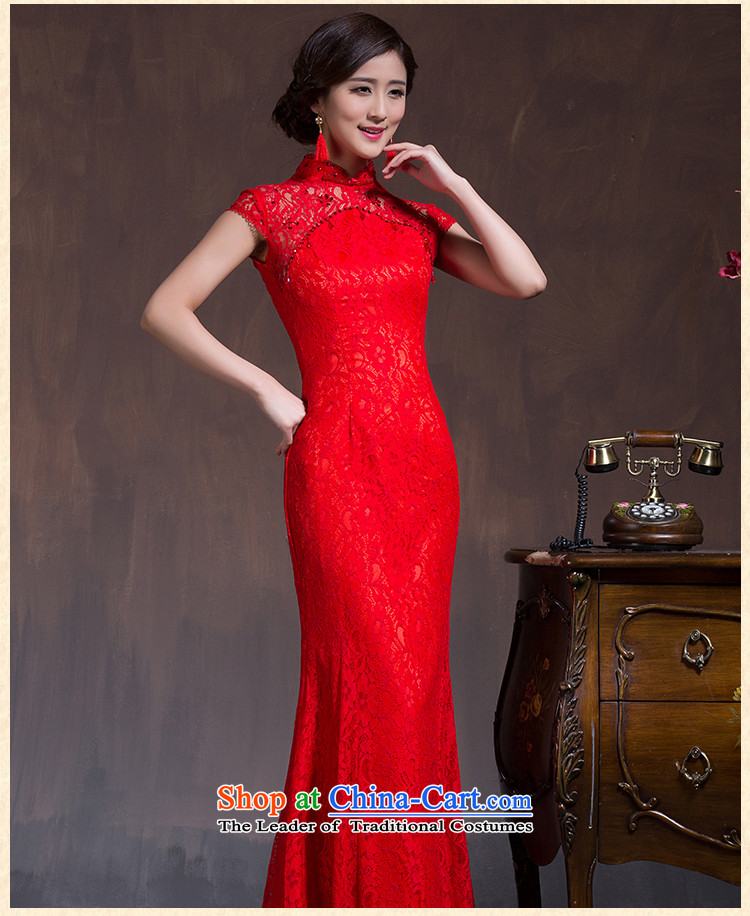 Marriage cheongsam dress bows services red Chinese Dress 2015 Sau San bride long qipao spring and summer red S code picture, prices, brand platters! The elections are supplied in the national character of distribution, so action, buy now enjoy more preferential! As soon as possible.