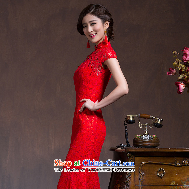 Marriage cheongsam dress bows services red Chinese Dress 2015 Sau San bride long qipao spring and summer red , the Hyatt S code married arts , , , shopping on the Internet