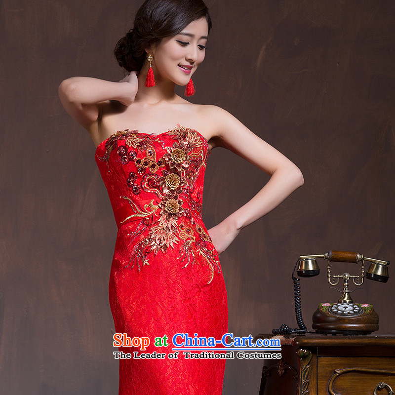 Service Bridal Fashion improvements bows 2015 new spring and summer red marriage and chest、Qipao Length of Chinese Dress Code, Hyatt Regency Red XL marry the Arts , , , shopping on the Internet