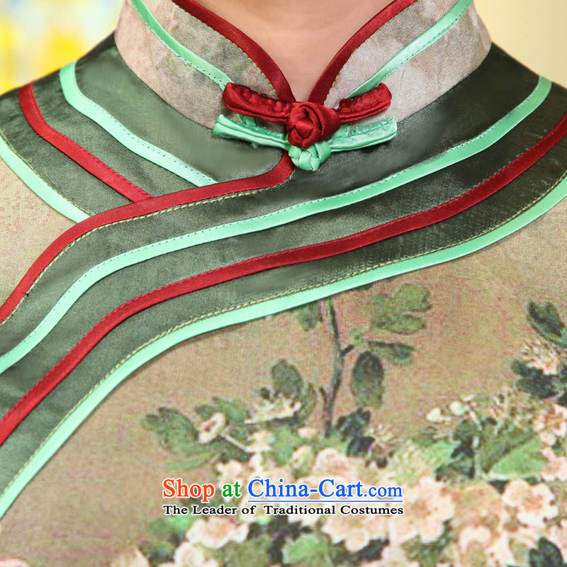 [Sau Kwun Tong] floral classical videos heavyweight Silk Cheongsam/spring herbs extract women cheongsam dress G13512 picture color M-soo Kwun Tong shopping on the Internet has been pressed.