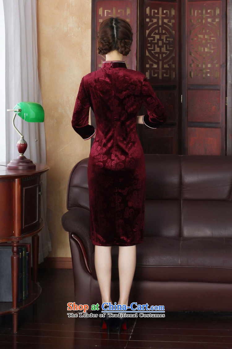 Figure autumn flowers replacing Tang dynasty cheongsam dress Chinese improved collar Stretch Wool embossing 7 cuff, long blue dress L photo cheongsam, prices, brand platters! The elections are supplied in the national character of distribution, so action, buy now enjoy more preferential! As soon as possible.