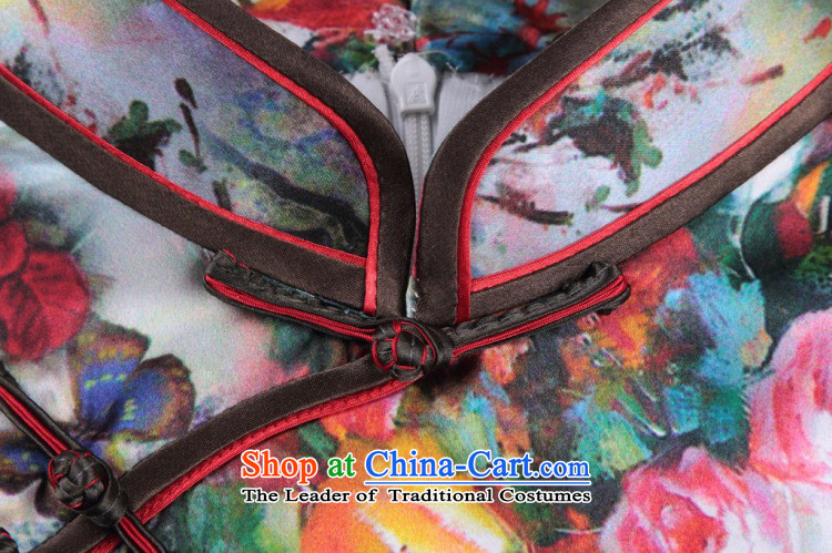 Dan smoke summer qipao new Chinese improved collar original antique Silk Cheongsam daily herbs extract elastic qipao figure color L picture, prices, brand platters! The elections are supplied in the national character of distribution, so action, buy now enjoy more preferential! As soon as possible.