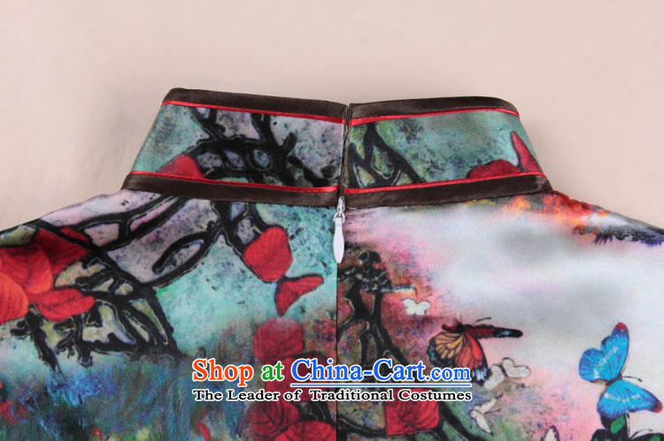 Figure for summer flowers cheongsam new Chinese improved collar retro Silk Cheongsam daily herbs extract elastic qipao figure 3XL color pictures, prices, brand platters! The elections are supplied in the national character of distribution, so action, buy now enjoy more preferential! As soon as possible.