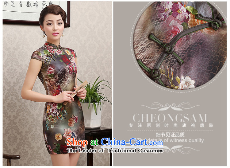 Sau Kwun Tong land flower herbs extract cheongsam dress summer stylish improved Silk Cheongsam QD4141 Women fancy XL Photo, prices, brand platters! The elections are supplied in the national character of distribution, so action, buy now enjoy more preferential! As soon as possible.