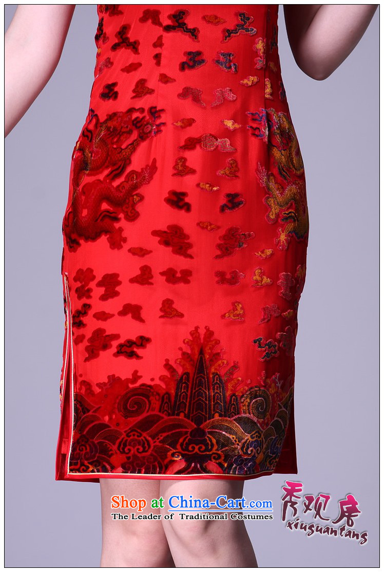 [Sau Kwun Tong] of the dragon Silk Cheongsam /2015 positioning for summer herbs extract red cheongsam dress bride G81125 RED L picture, prices, brand platters! The elections are supplied in the national character of distribution, so action, buy now enjoy more preferential! As soon as possible.