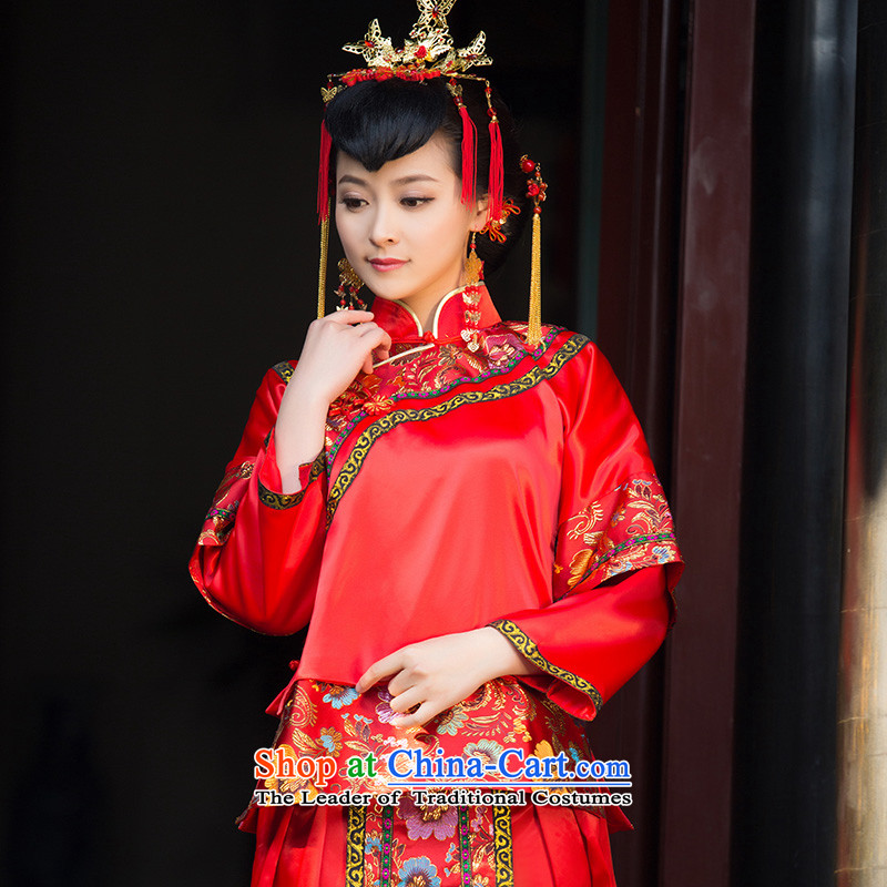 2015 New Sau Wo Service bridal dresses and skirt use bows married to CHINESE CHEONGSAM Red Red M code of marriage, the married arts , , , Yue shopping on the Internet