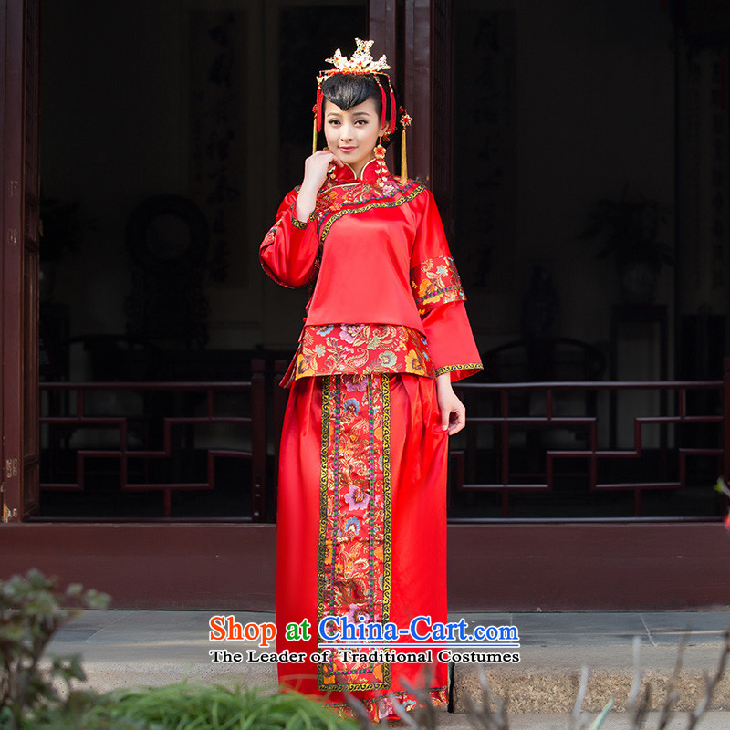 2015 New Sau Wo Service bridal dresses and skirt use bows married to CHINESE CHEONGSAM Red Red M code of marriage, the married arts , , , Yue shopping on the Internet