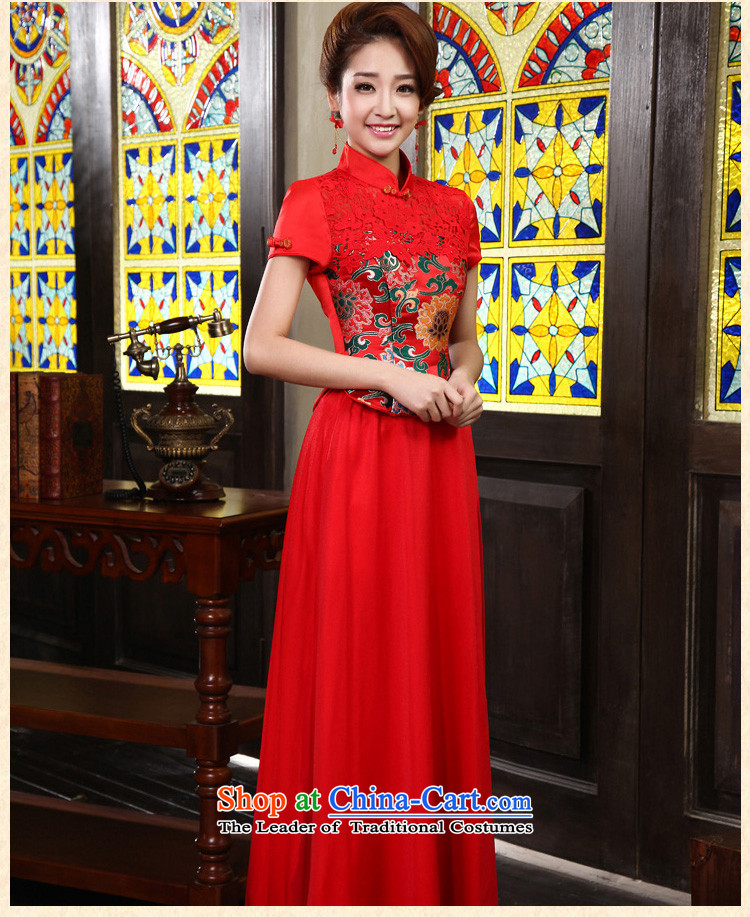 Marriage improved services 2015 new drink red bride retro lace cheongsam RED M code picture, prices, brand platters! The elections are supplied in the national character of distribution, so action, buy now enjoy more preferential! As soon as possible.