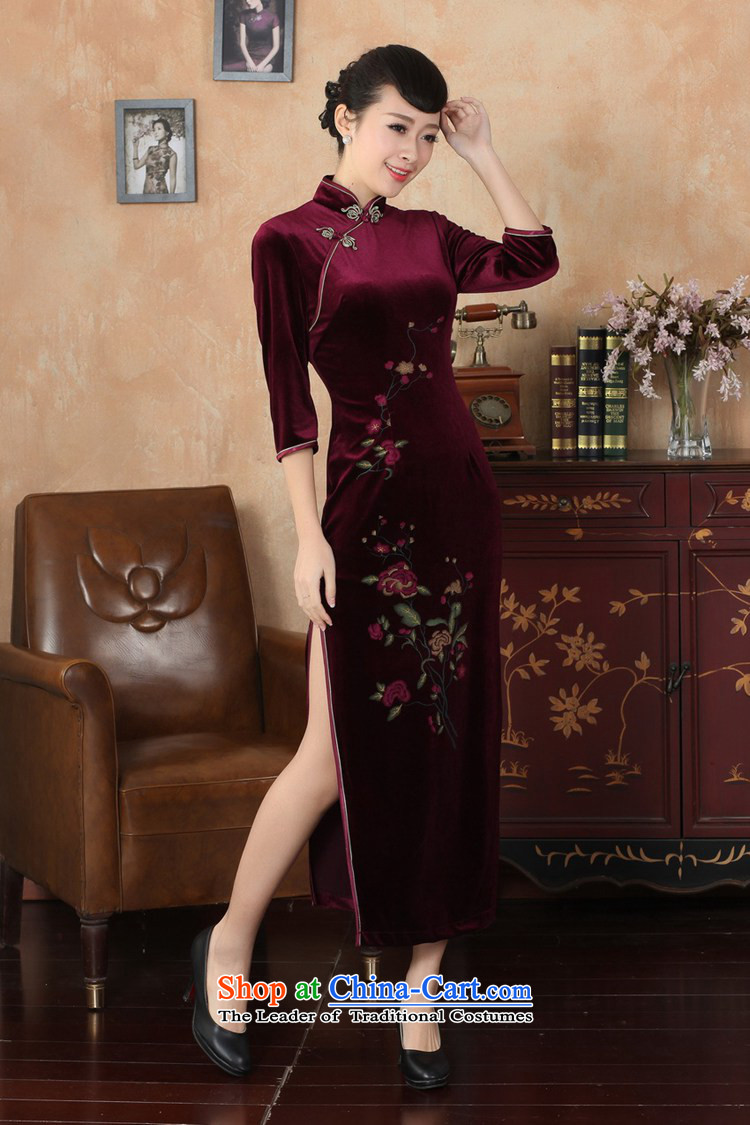 In accordance with the new fuser for women retro Tang Dynasty Chinese qipao improved retro-clip Sau San 7 cuff cheongsam dress LGD/T0003# wine red 2XL Photo, prices, brand platters! The elections are supplied in the national character of distribution, so action, buy now enjoy more preferential! As soon as possible.