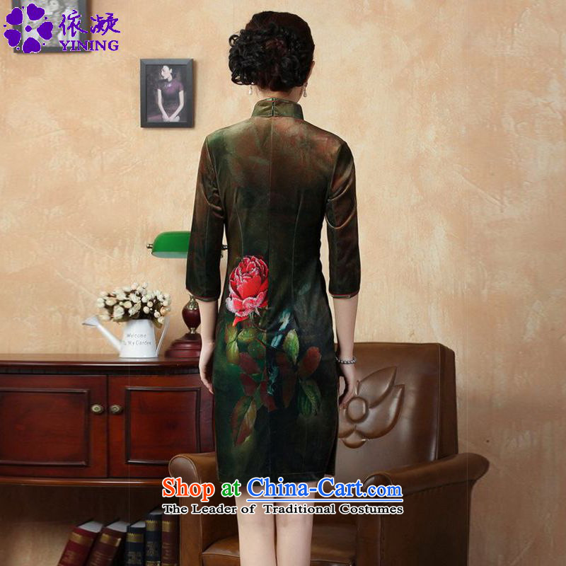 In accordance with the new fuser for women Stretch Wool poster stylish Kim Classic 7 short cheongsam dress cuff Sau San LGD/TD0002# figure in accordance with the fuser has been pressed, online shopping