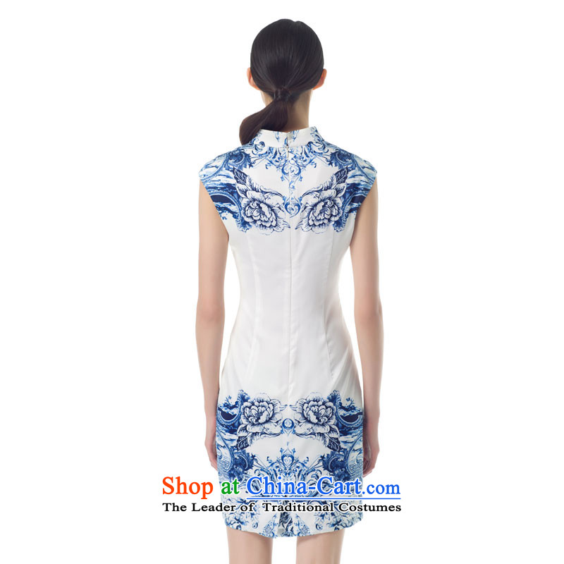 The women's true : 2015 spring/summer load new porcelain short of Qipao Stamp Sau San stylish girl skirt 42846 02 pure white wooden really a , , , S, shopping on the Internet