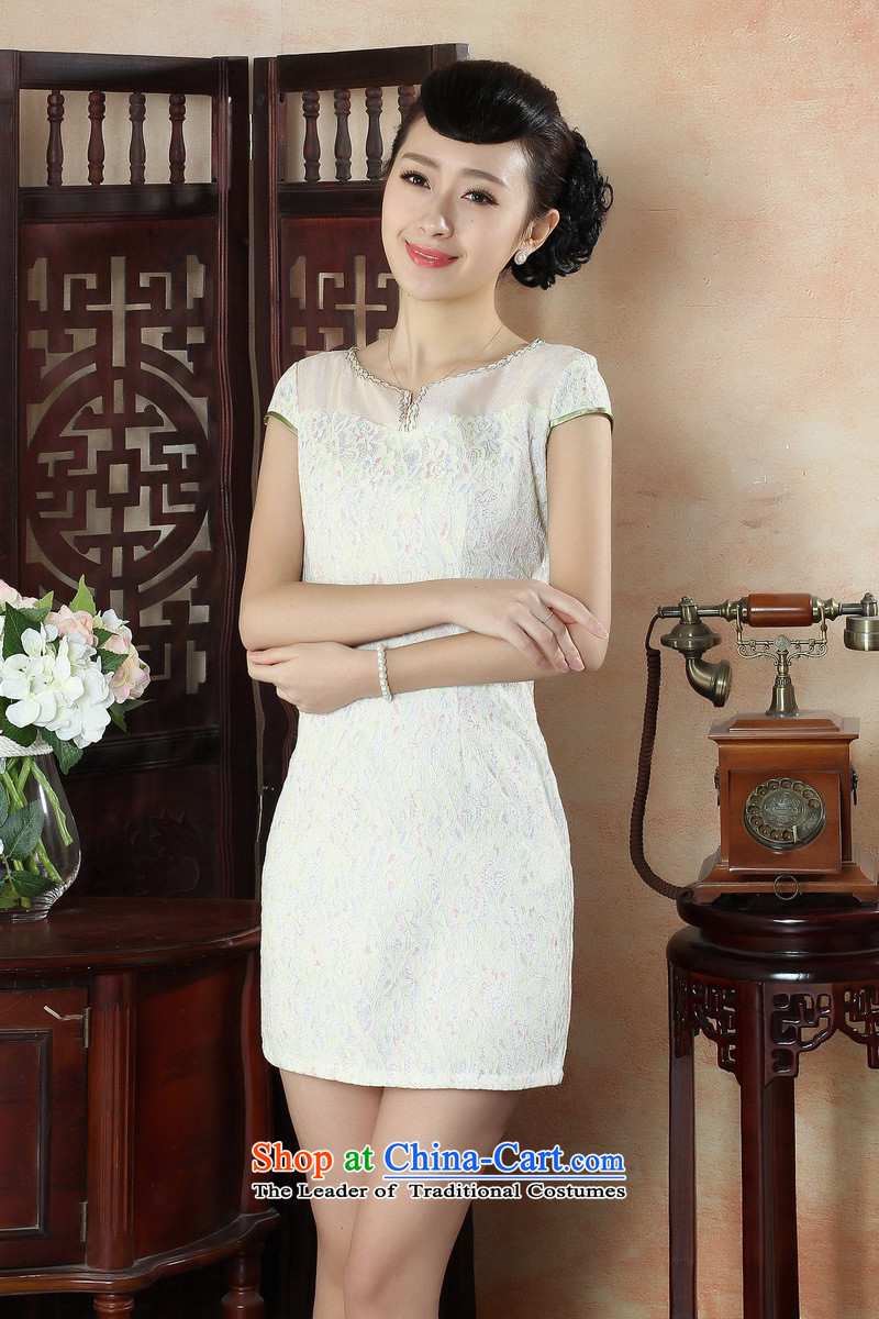 The new 2015 Water Chinese dresses daily stylish elegance cheongsam dress retro Sau San sexy lace qipao apricot M brand, prices, picture platters! The elections are supplied in the national character of distribution, so action, buy now enjoy more preferential! As soon as possible.