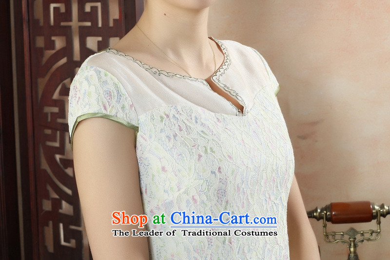 The new 2015 Water Chinese dresses daily stylish elegance cheongsam dress retro Sau San sexy lace qipao apricot M brand, prices, picture platters! The elections are supplied in the national character of distribution, so action, buy now enjoy more preferential! As soon as possible.