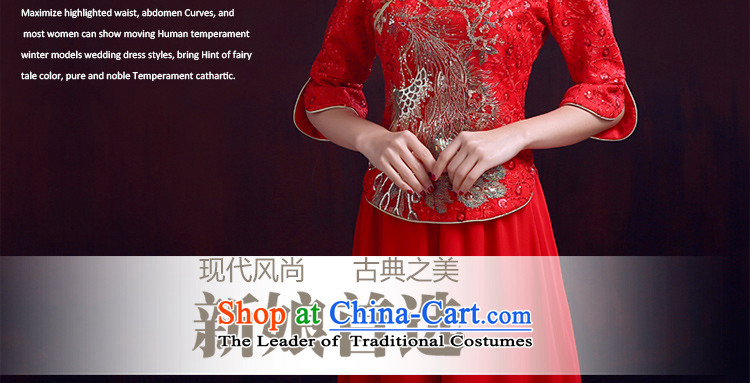 The dumping of the wedding dress wedding dress 2015 new autumn and winter 7 cuff qipao peacock embroidery chiffon 2 piece marriage bows dress red XXL picture, prices, brand platters! The elections are supplied in the national character of distribution, so action, buy now enjoy more preferential! As soon as possible.