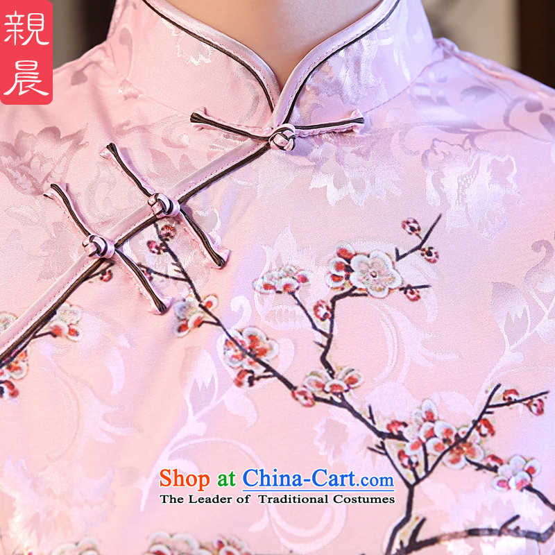 【 pro-am- 2015 New-short of Sau San retro traditional ethnic wind everyday dress cheongsam dress short-sleeved L, pro-am , , , shopping on the Internet