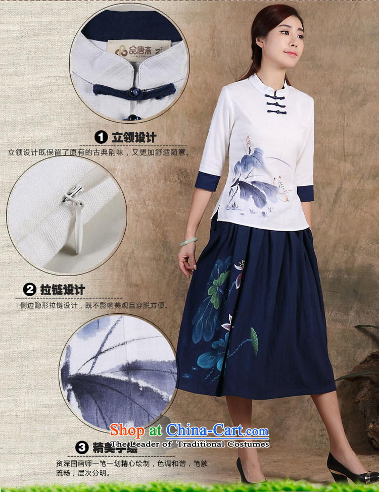 No. Tang Spring Ramadan 2015 New China wind original hand-painted 7 cuff improved qipao shirt Han-women's pre-sale) May 15, white S picture, prices, brand platters! The elections are supplied in the national character of distribution, so action, buy now enjoy more preferential! As soon as possible.