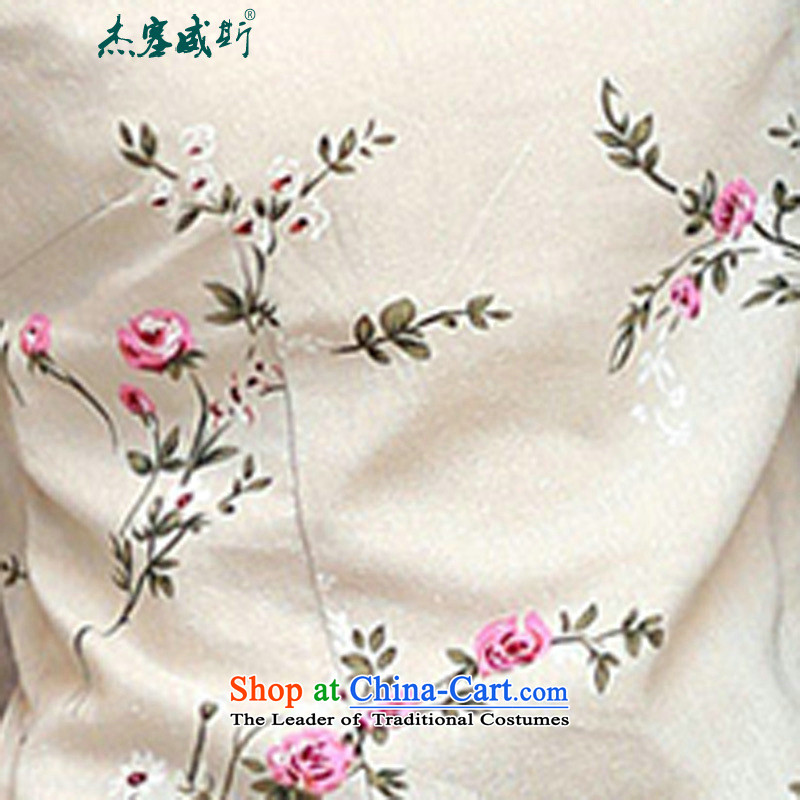 In the new kit, ethnic improved cotton linen hand-stamp the word around a mock-neck tie Little Cayman's piping Chinese shirt Tang dynasty shirt Day Lilies of the field of Cheng Kejie XL, detained at , , , shopping on the Internet