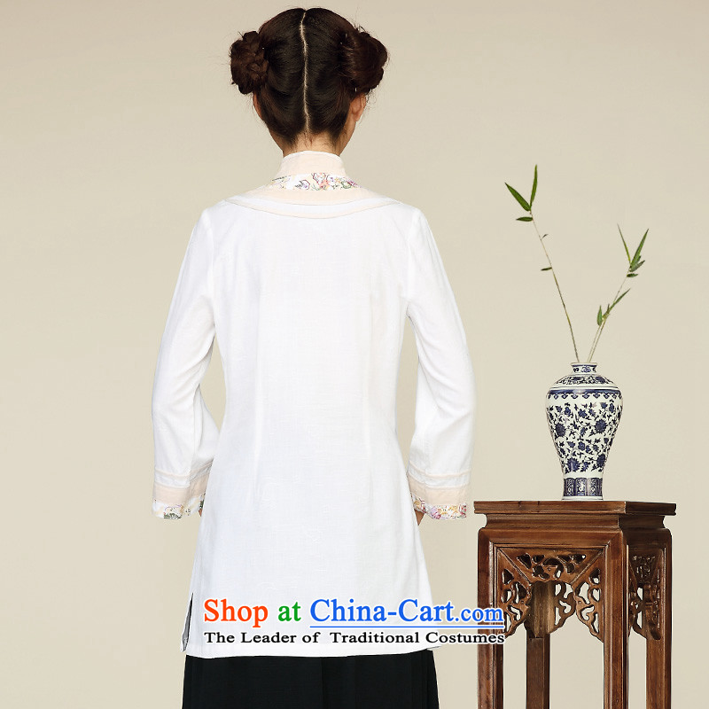 No. Tang Spring Ramadan 2015 New China wind cotton linen in Sau San long long-sleeved shirt qipao improved White M Tang Ramadan , , , No. shopping on the Internet