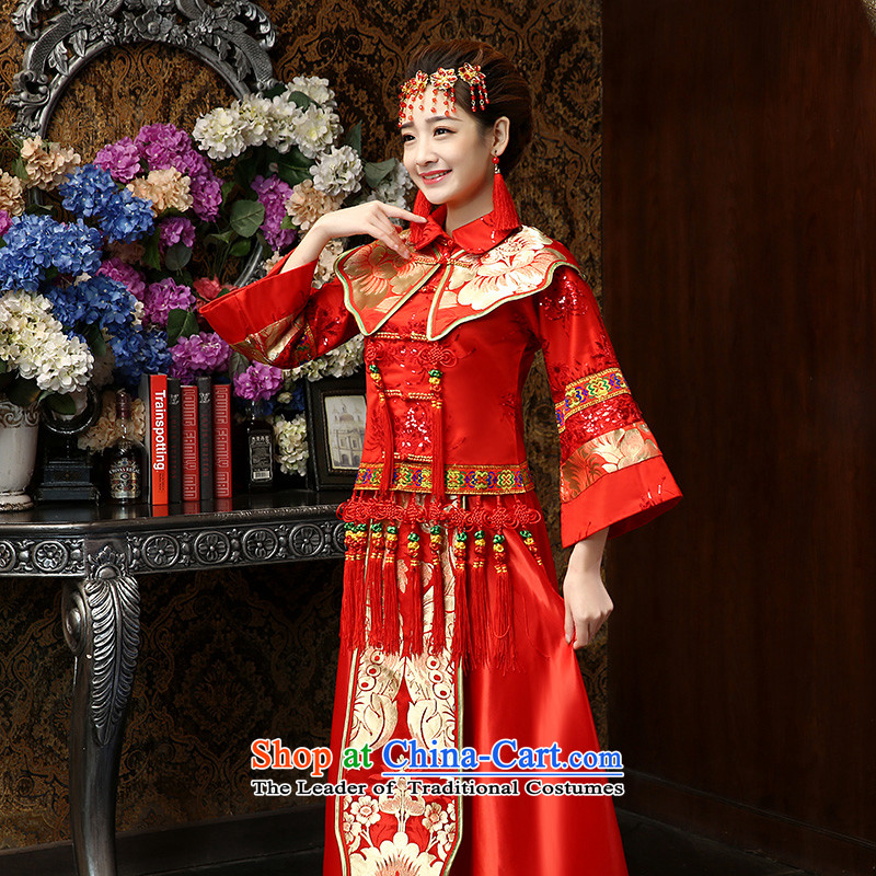Su Xiang Edge 2015 Sau Wo Service new bride Chinese wedding dress longfeng use Tang dynasty bows services red qipao Soo kimono red m Su Xiang edge , , , shopping on the Internet