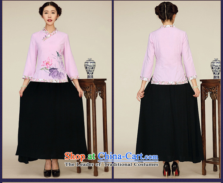 No. of Ramadan 2015 spring outfits Tang new ethnic 2015 cotton linen long-sleeved shirt qipao Sau San Chinese antique light purple S picture, prices, brand platters! The elections are supplied in the national character of distribution, so action, buy now enjoy more preferential! As soon as possible.