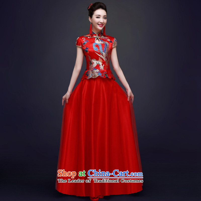 The privilege of serving-Leung Chiu-new bride 2015 bows to marry red summer、Qipao Length of Chinese women s honor red dress uniform-leung , , , shopping on the Internet