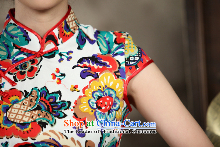 Take the new summer figure qipao women daily improved retro dresses cotton jacquard elegant qipao Stamp 