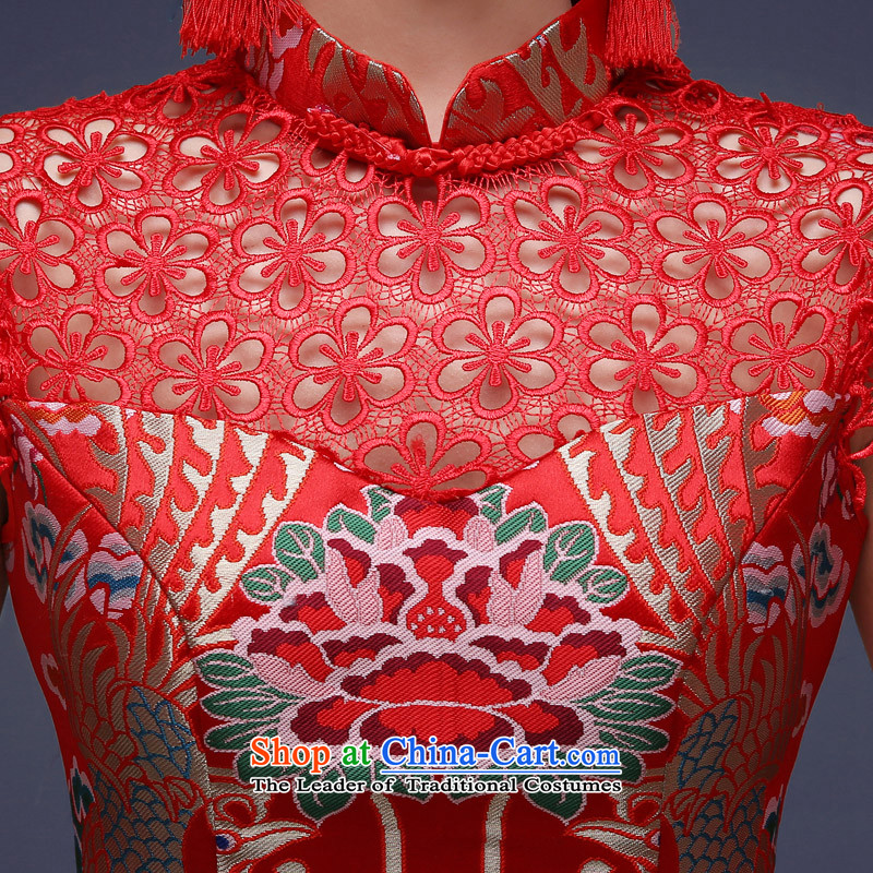 The privilege of serving-leung 2015 new bride services with the summer and fall of bows marriage cheongsam long red Chinese Dress Female Red M honor services-leung , , , shopping on the Internet