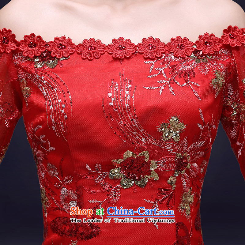 The privilege of serving-Leung Chiu-new bride 2015 bows to marry red qipao short of summer gown female red 2XL, Chinese honor services-leung , , , shopping on the Internet
