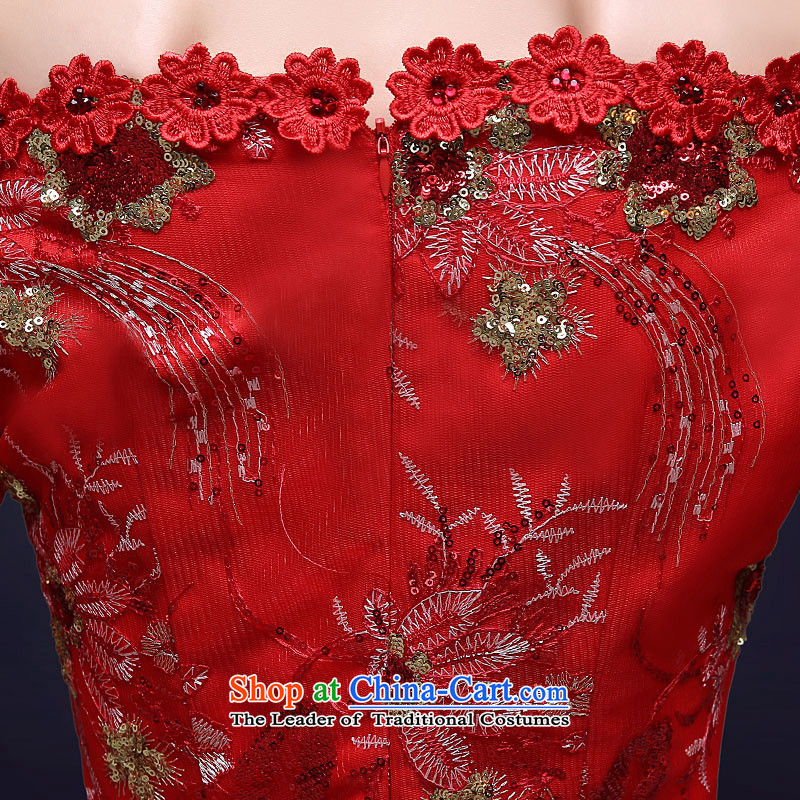 The privilege of serving-Leung Chiu-new bride 2015 bows to marry red qipao short of summer gown female red 2XL, Chinese honor services-leung , , , shopping on the Internet